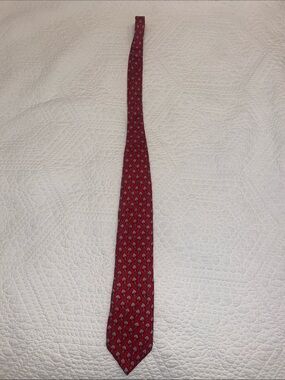 Kolte Men's Tall Red Patterned Silk Tie -